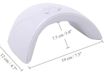 Double Light LED Nail Lamp is a winner. Designed to cure nails for a beautiful manicure that lasts up to 21 or more. Lightweight and big enough to fit all five fingers and feet. The compact design is perfect for travel and is quite useful for mobile nail technicians. Includes a USB cord for easy portability. Plug into your computer, laptop or smartphone USB power block. •	Light: 365 + 395nm wavelength •	Rated input: 100-240V, 50-60Hz •	Life: 50,000 hours