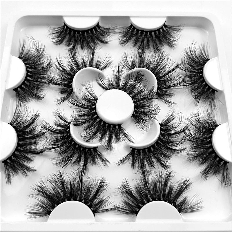 Faux Mink 25 mm Eyelashes, 7 pair