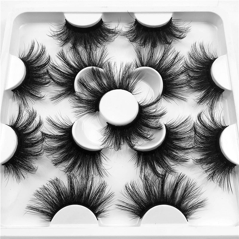 Faux Mink 25 mm Eyelashes, 7 pair