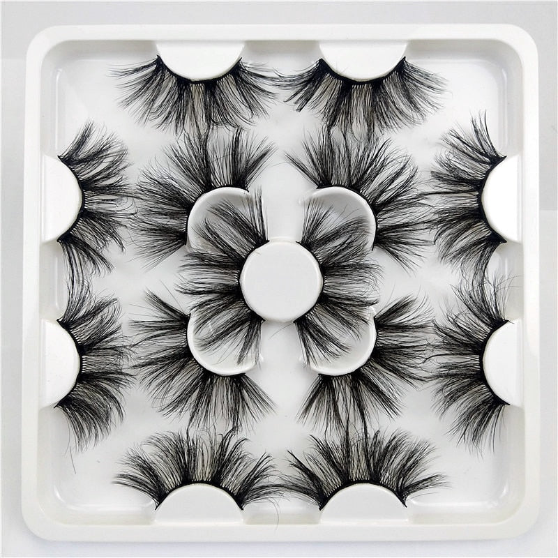 Faux Mink 25 mm Eyelashes, 7 pair