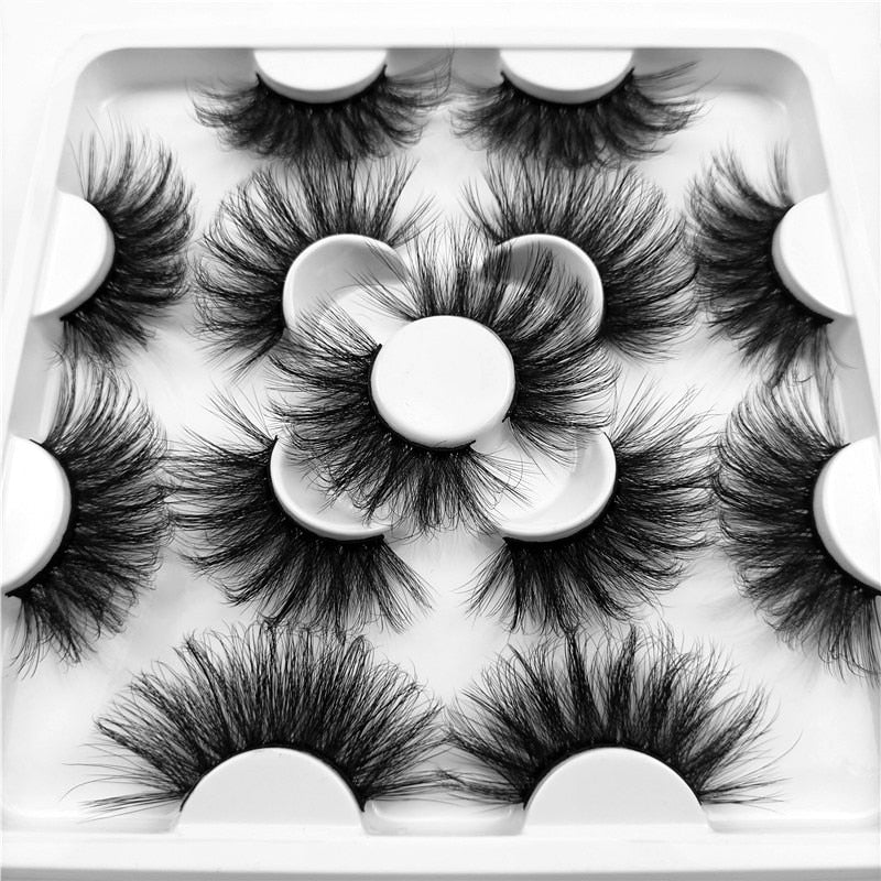 Faux Mink 25 mm Eyelashes, 7 pair