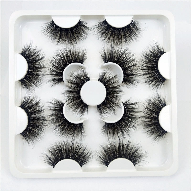 Faux Mink 25 mm Eyelashes, 7 pair