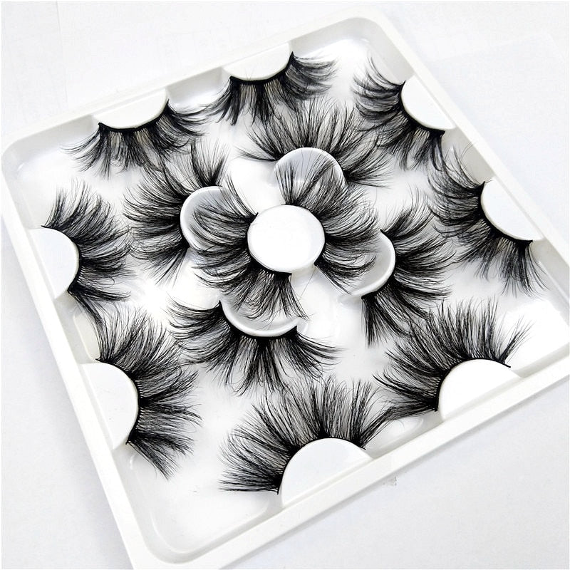 Faux Mink 25 mm Eyelashes, 7 pair