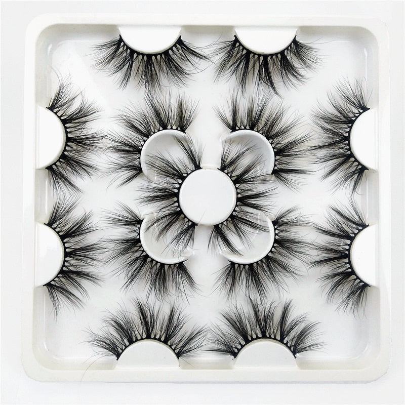 Faux Mink 25 mm Eyelashes, 7 pair