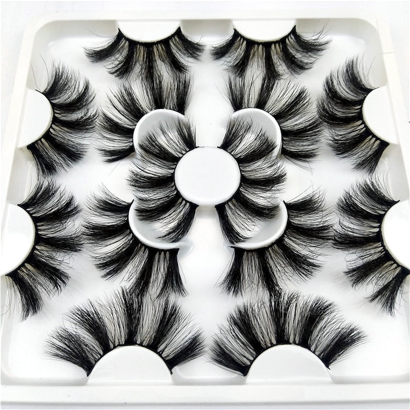 Faux Mink 25 mm Eyelashes, 7 pair