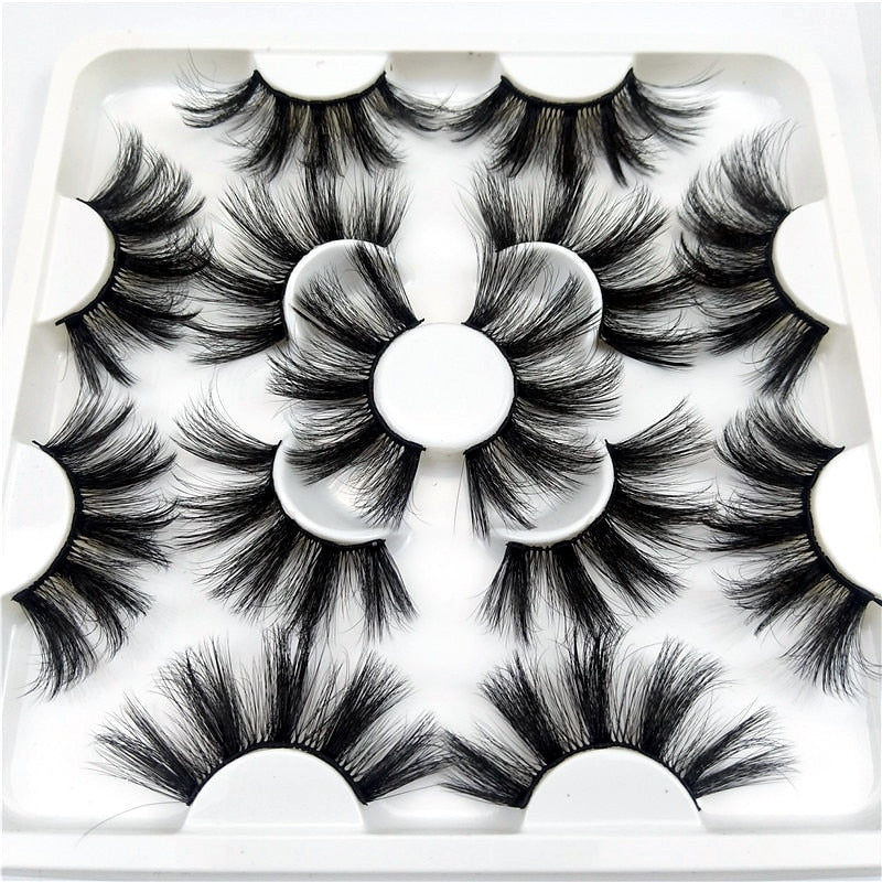Faux Mink 25 mm Eyelashes, 7 pair