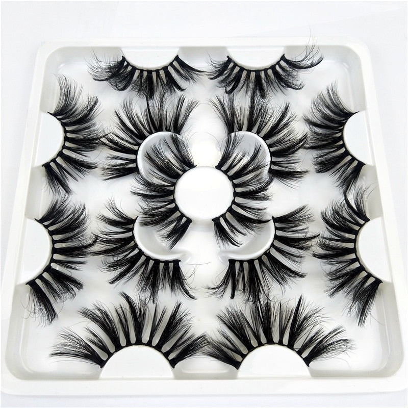 Faux Mink 25 mm Eyelashes, 7 pair