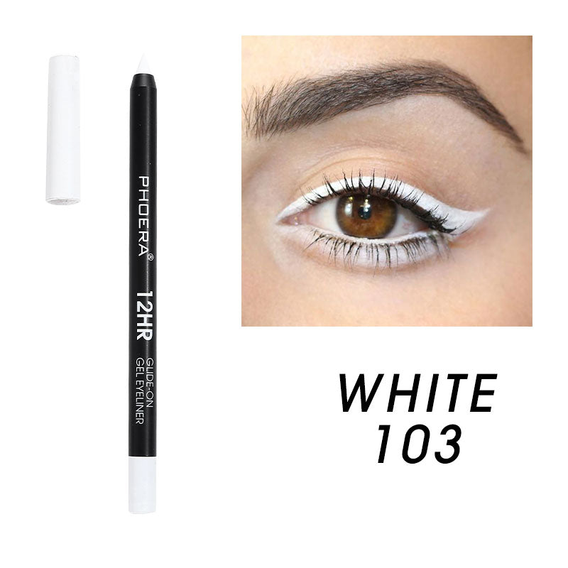 These long-lasting, water-resistant gel eyeliners. Super-rich pigmented colors that glide on easily, creamy for blending and stays put. This formula dries fast to a long-lasting finish that will not budge for 12+ hours. When your eye liner starts to get dull, use the sharpener to grind them back to a perfect point.     Specifications:  Size: 14.4*2*12.cm  Weight: 11g  Shelf Life: 3 Years  Cruelty free and vegan.     Package Included:  1 Eyeliner