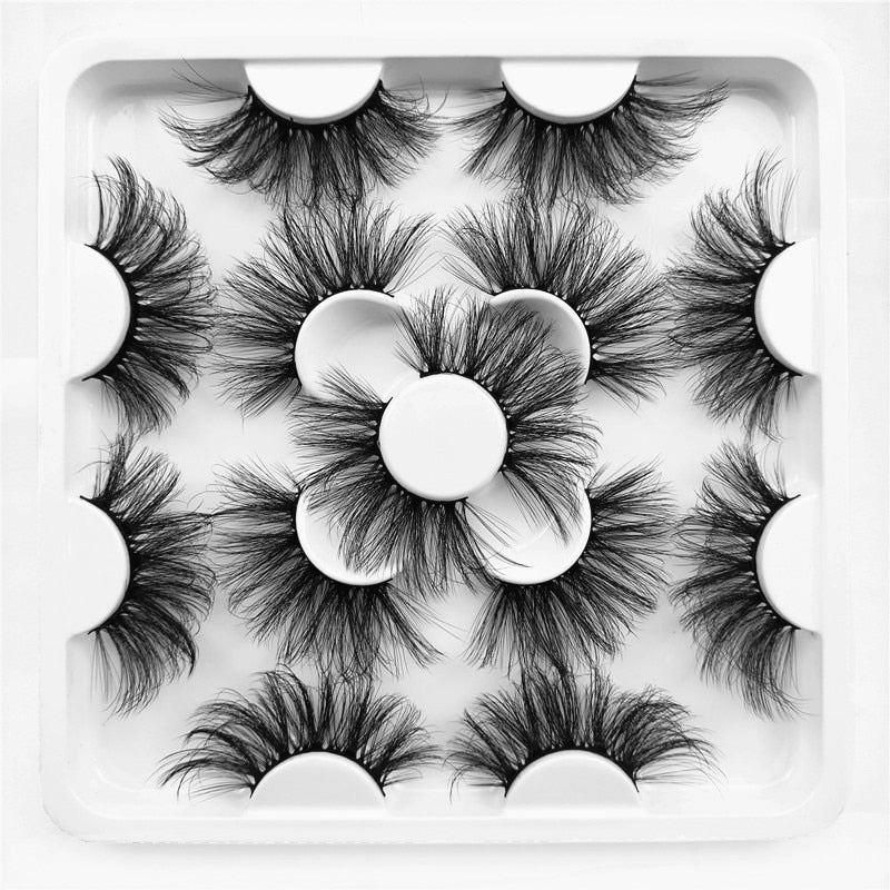 Faux Mink 25 mm Eyelashes, 7 pair