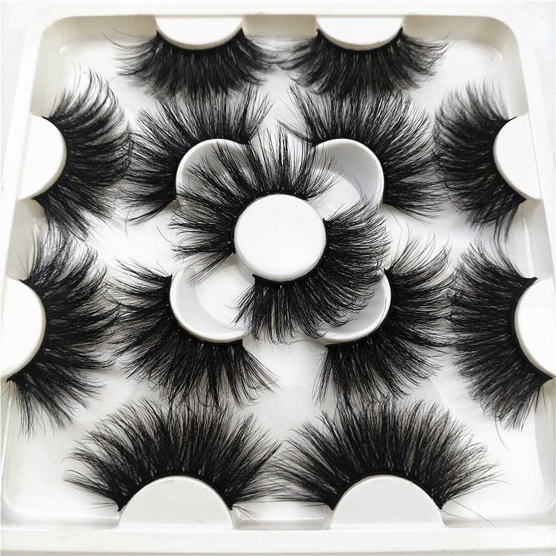 Faux Mink 25 mm Eyelashes, 7 pair