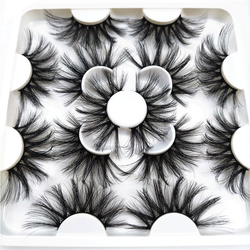 Faux Mink 25 mm Eyelashes, 7 pair