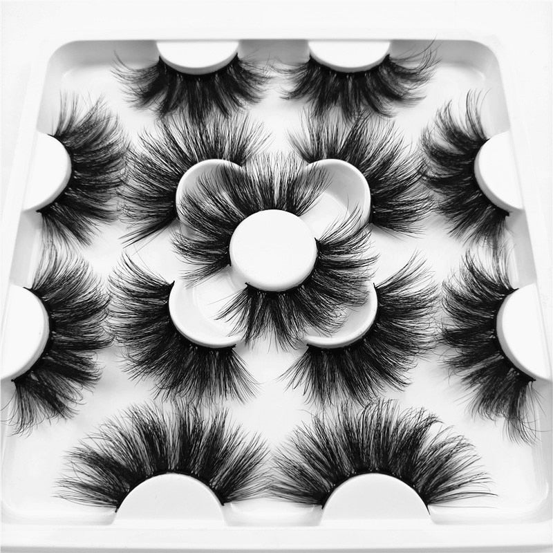 Faux Mink 25 mm Eyelashes, 7 pair