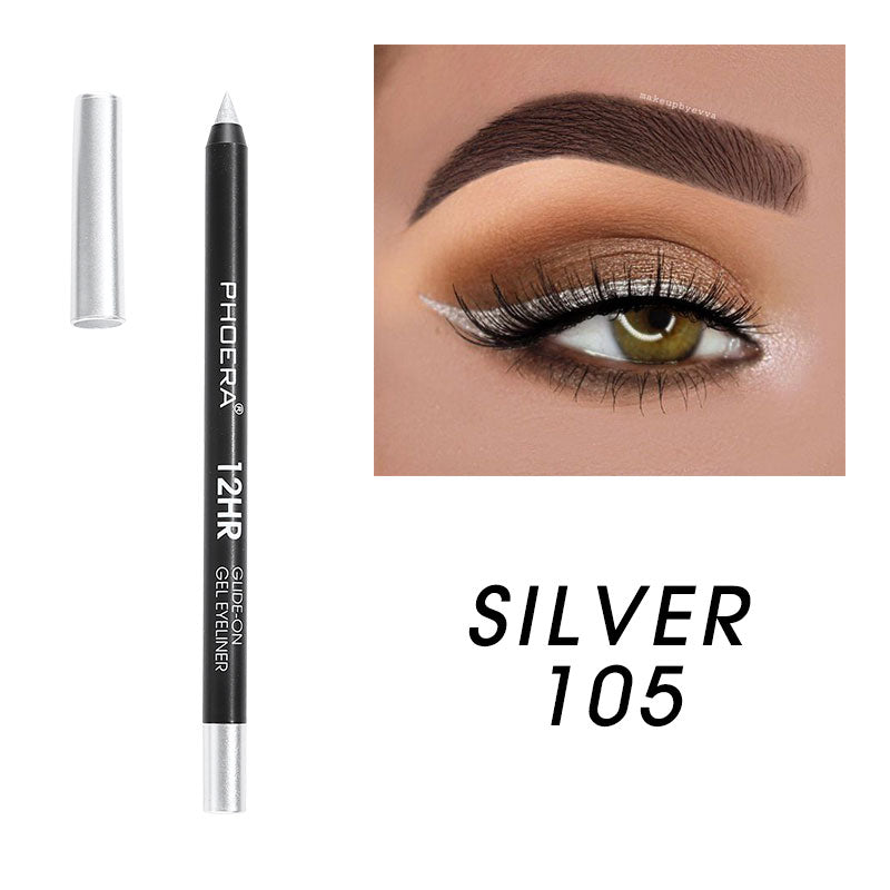 These long-lasting, water-resistant gel eyeliners. Super-rich pigmented colors that glide on easily, creamy for blending and stays put. This formula dries fast to a long-lasting finish that will not budge for 12+ hours. When your eye liner starts to get dull, use the sharpener to grind them back to a perfect point.     Specifications:  Size: 14.4*2*12.cm  Weight: 11g  Shelf Life: 3 Years  Cruelty free and vegan.     Package Included:  1 Eyeliner