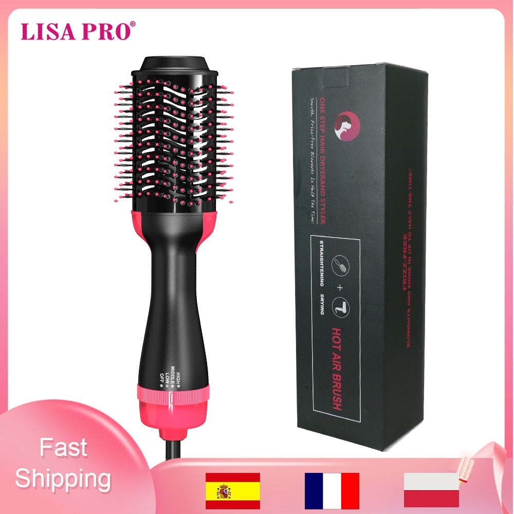 Lisapro 3-in-1 Dry Curl Straight Hair Brush