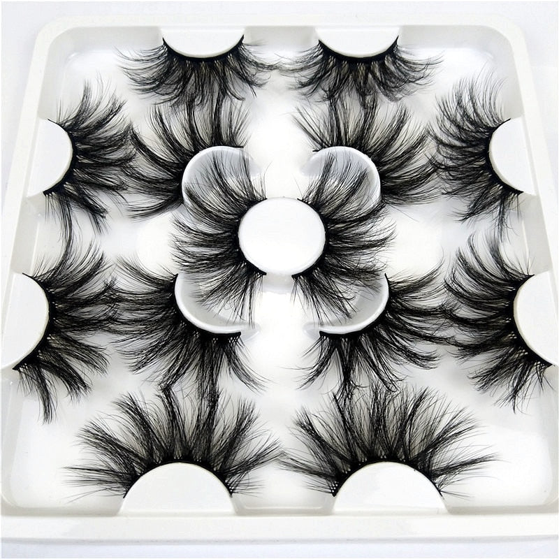 Faux Mink 25 mm Eyelashes, 7 pair
