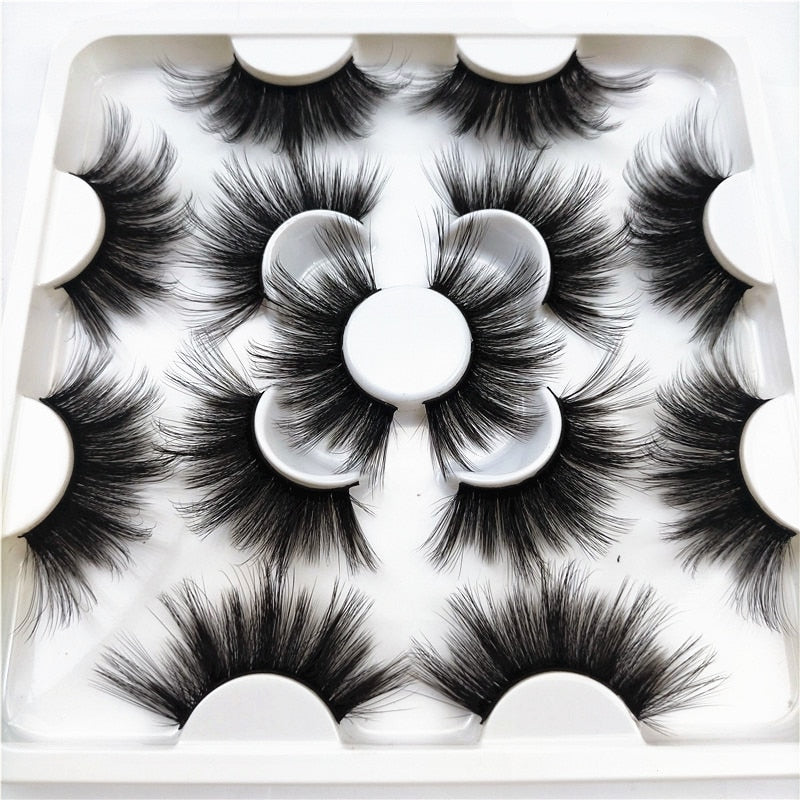 Faux Mink 25 mm Eyelashes, 7 pair