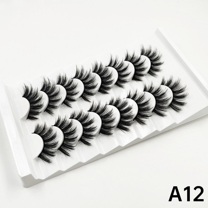 Faux Mink 15-20 mm Eyelashes, 8 pair