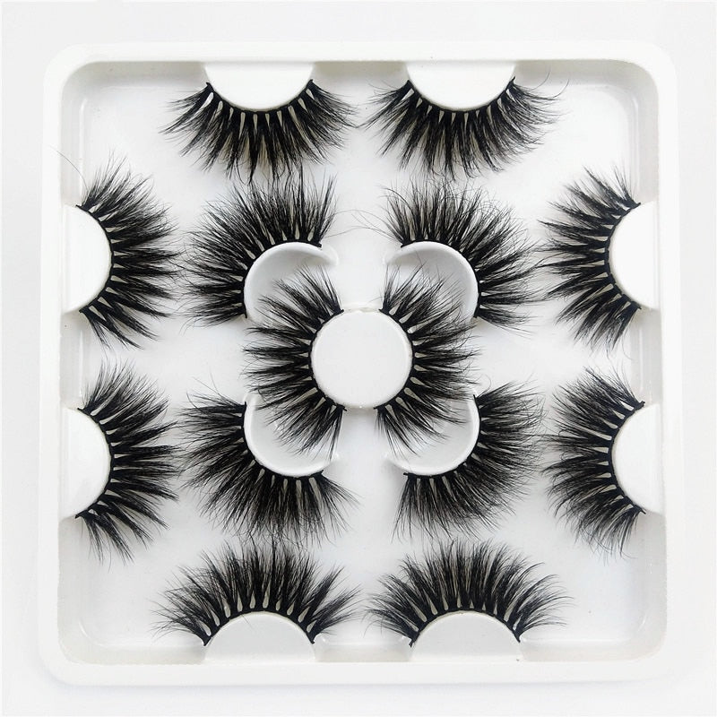 Faux Mink 25 mm Eyelashes, 7 pair
