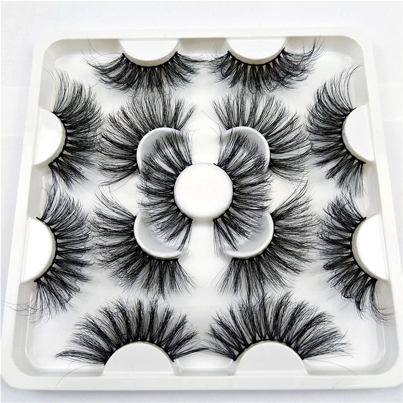 Faux Mink 25 mm Eyelashes, 7 pair