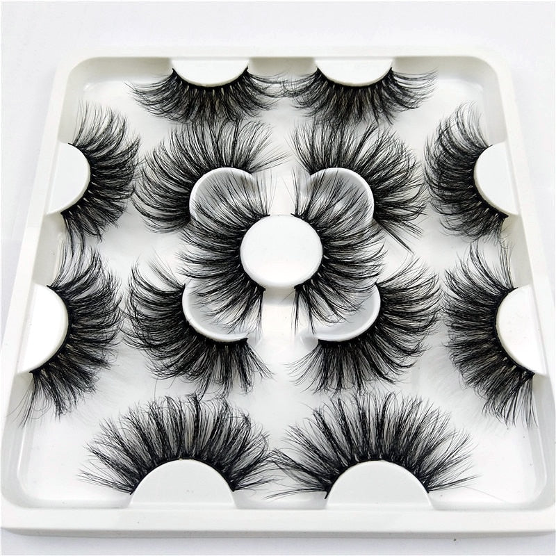Faux Mink 25 mm Eyelashes, 7 pair