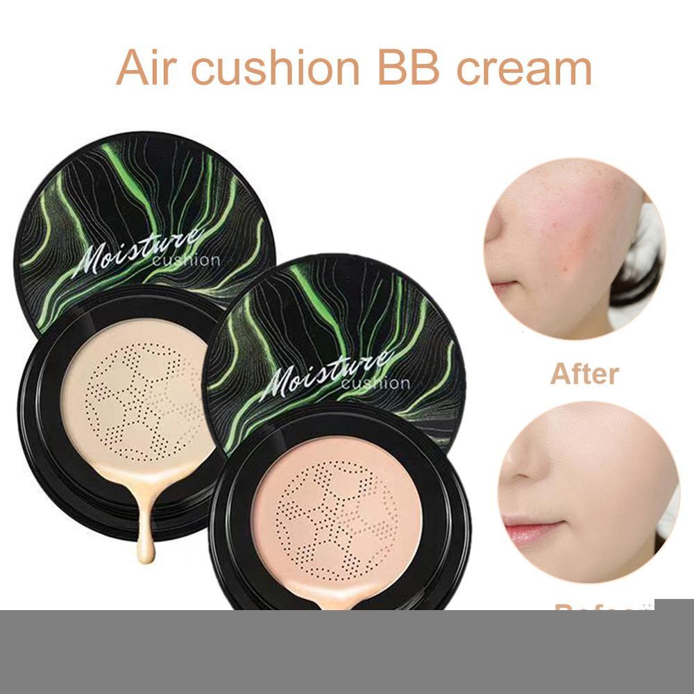 The Mushroom Head Brush & Air Cushion Foundation Cream is a creamy, long-lasting moisturizing foundation to minimize pores to brighten and conceal blemishes. It blurs fine lines and wrinkles to give a flawless, airbrushed, photo-ready foundation look.   This air-permeable moisturizing BB Cream gives a natural look with a visibly noticeable difference of smooth skin. When the bomb sponge head is dipped in water, it becomes bigger and softer for a more even coverage.