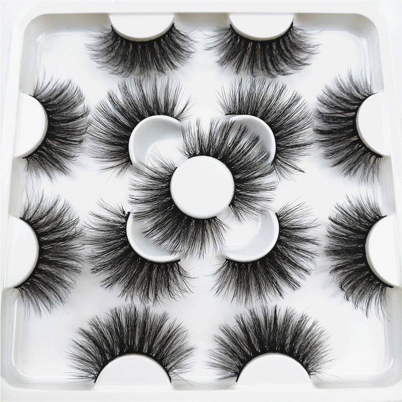Faux Mink 25 mm Eyelashes, 7 pair