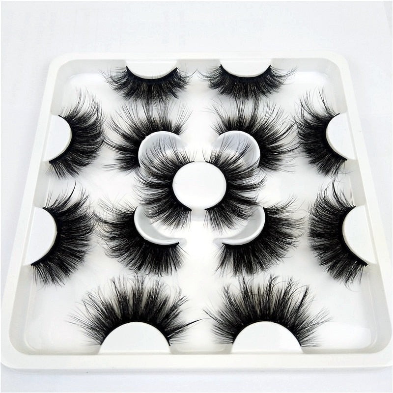Faux Mink 25 mm Eyelashes, 7 pair